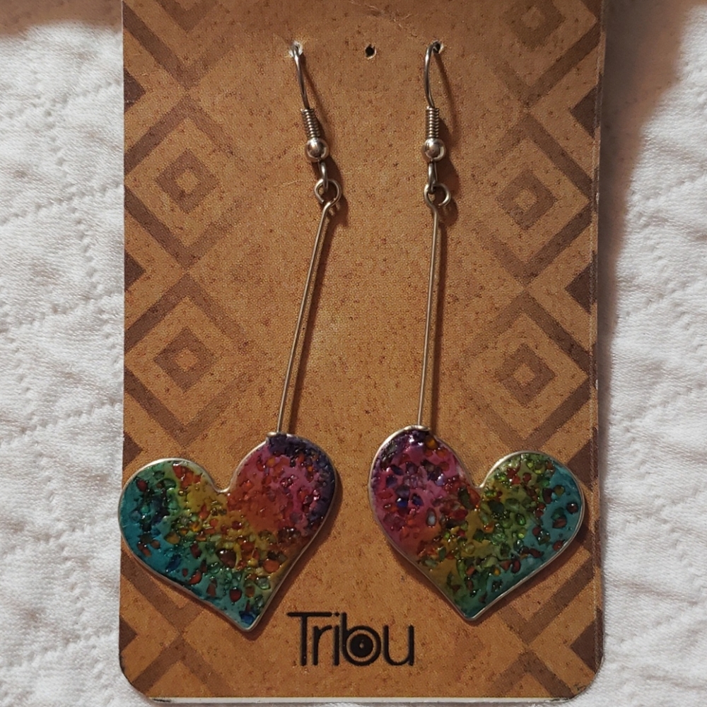Stainless steel and mixed art earrings